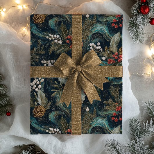Vintage Kerst Elegante Sparkle Cadeaupapier