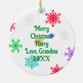 Vintage kerst elf gepersonaliseerd keramisch ornament (Achterkant)