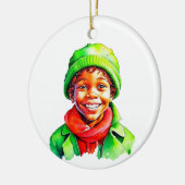 Vintage kerst elf gepersonaliseerd keramisch ornament (Links)