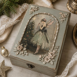 Vintage Kerst Elfje Versieren Boom Decoupage Tissuepapier
