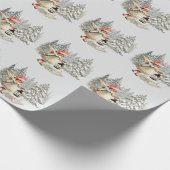 Vintage kerst engel en konijn cadeaupapier (Hoek)