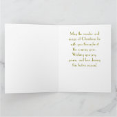 Vintage kerst engel en lantaarn kaart (Binnen)