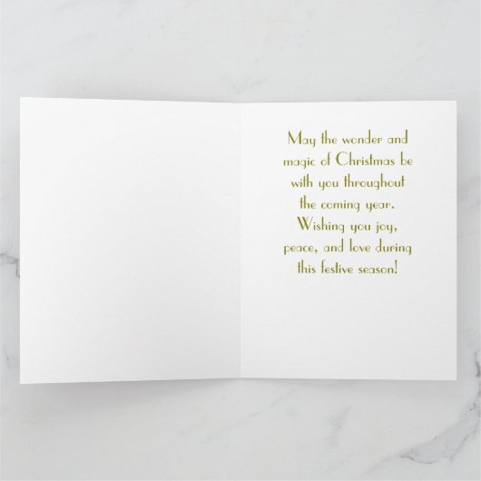 Vintage kerst engel en lantaarn kaart (Binnen)