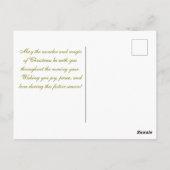 Vintage kerst engel, kind en vogel briefkaart (Achterkant)