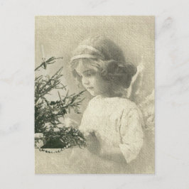 Vintage kerst engel meisje briefkaart