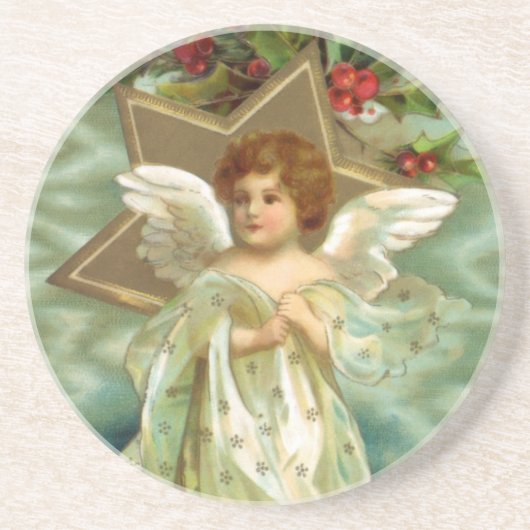 Vintage Kerst Engel Onderzetter (Voorkant)