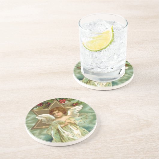 Vintage Kerst Engel Onderzetter (Zijkant)