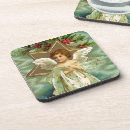 Vintage Kerst Engel Onderzetters (Linkerzijde)
