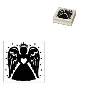 Vintage Kerst Engel Rubber Stamp Rubberstempel (Gestempeld)