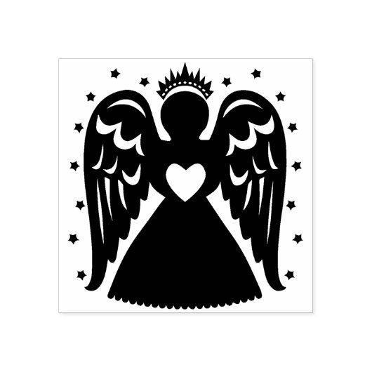 Vintage Kerst Engel Rubber Stamp Rubberstempel (Afrduk)
