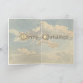 Vintage Kerst Engel Vredeswolken Vakantie Kaart (Binnen)