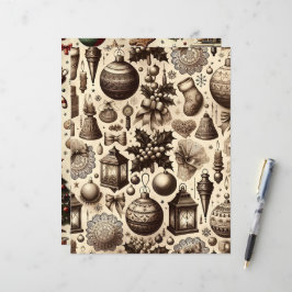 Vintage Kerst Ephemera Scrapbook Papier