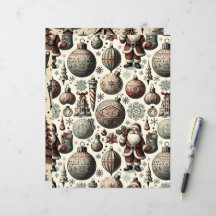 Vintage Kerst Ephemera Scrapbook Papier