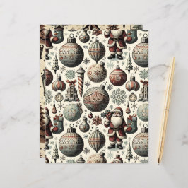 Vintage Kerst Ephemera Scrapbook Papier