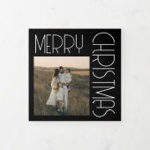 Vintage Kerst Esthetisch Gepersonaliseerd Zwart Wi Drieluik Programma (Cover)