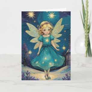 Vintage kerst fee Victoriaans gepersonaliseerd Kaart