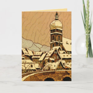 Vintage Kerst & Feestdagen Etsen Kaart