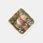 Vintage Kerst Feestelijke Hot Chocolate Decoupage Servet (Hoek)