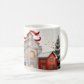 Vintage Kerst Feestelijke Vakantiehuizen Koffiemok (Voorkant rechts)