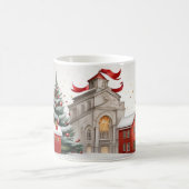 Vintage Kerst Feestelijke Vakantiehuizen Koffiemok (Center)