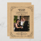 Vintage kerst foto feestdagenkaart (Voorkant / Achterkant)