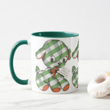 Vintage Kerst Gingham Hond Knuffeldier