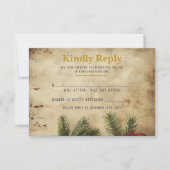 Vintage Kerst Goud RSVP Kaart | Elegant (Voorkant)