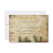 Vintage Kerst Goud RSVP Kaart | Elegant