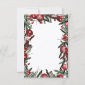 vintage kerst groen ornamenten bruiloft kaart (Achterkant)