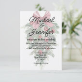 vintage kerst groen ornamenten bruiloft kaart (Staand voorkant)
