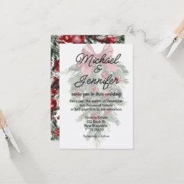 vintage kerst groen ornamenten bruiloft  kaart