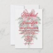 vintage kerst groen ornamenten rode trouw kaart (Voorkant)