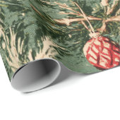 Vintage Kerst groen & rood Cadeaupapier (Rol Hoek)