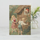 Vintage kerst Hänsel en Gretel Feestdagenkaart (Staand voorkant)