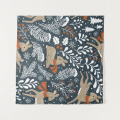 Vintage kerst hert, feestelijk ontwerp wandkleed (Voorkant (horizontaal))