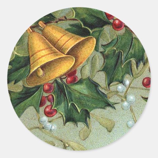 Vintage Kerst Holly bessen - Sticker (Voorkant)