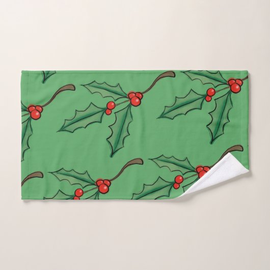 Vintage Kerst Holly Hand Handdoek Gift (Handdoek)