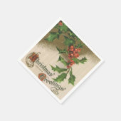 Vintage Kerst Holly papieren servetten (Hoek)
