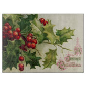 Vintage kerst Holly snijplaat Snijplank (Voorkant)