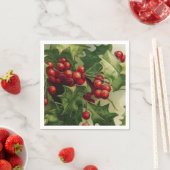 Vintage Kerst Holly Vakantie feest servetten (Insitu)