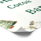 Vintage Kerst Hot Cacao Bar Teken Poster (Hoek)