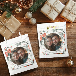 Vintage Kerst Huwelijk Bloemen met Romantische Pic Bedankzakje