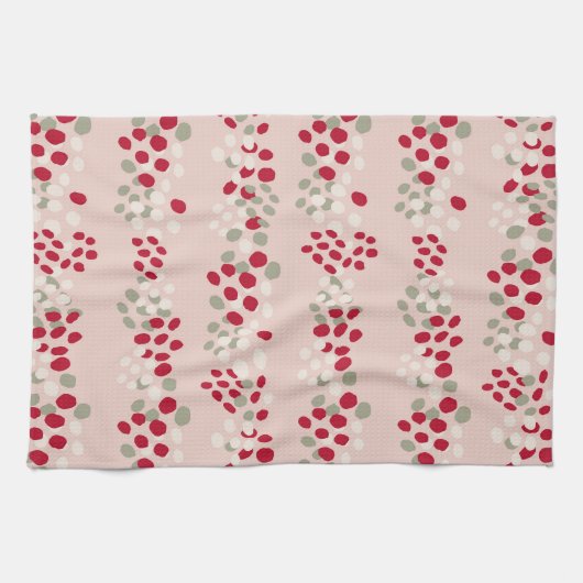 Vintage kerst in Blush Pink Theedoek (Horizontaal)