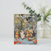 Vintage Kerst in de Bossen Post Kaart (Staand voorkant)