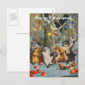 Vintage Kerst in de Bossen Post Kaart (Voorkant / Achterkant)