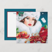 vintage kerst in deco retro feestdagenkaart (Voorkant / Achterkant)