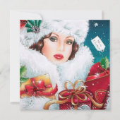 vintage kerst in deco retro feestdagenkaart (Voorkant)