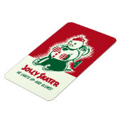 Vintage Kerst Jolly Skater Magnet Magneet (Linkerzijde)
