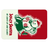 Vintage Kerst Jolly Skater Magnet Magneet (Horizontaal)