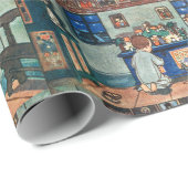 Vintage kerst, jongen en hoek cadeaupapier (Rol Hoek)